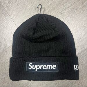 FW25 Supreme x New Era Black Box Logo Beanie